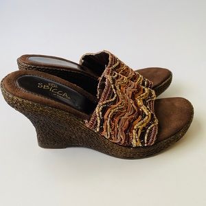 SBICCA of California Bronze wedge heel Sandals